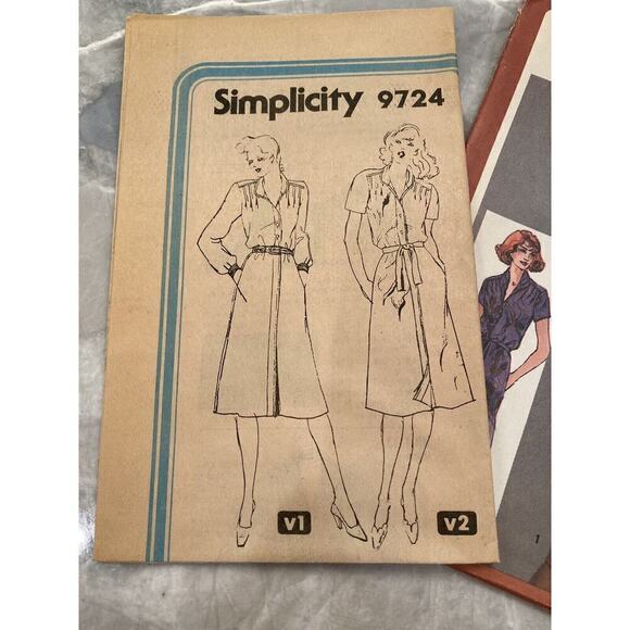 Simplicity Vintage Uncut Misses Pullover Dress Size 10 Pattern No 9742 - Picture 7 of 8